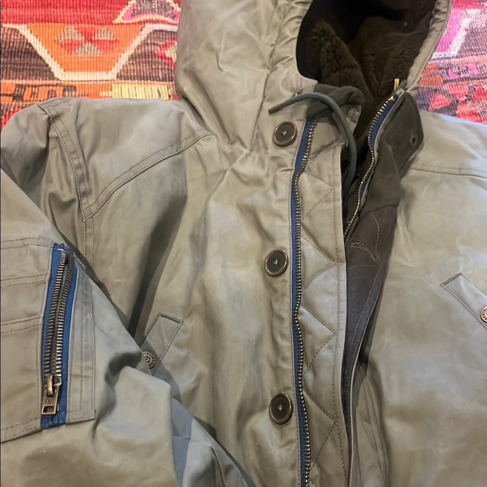 Flint & Tinder - Waxed Green Military Field Parka with Hood